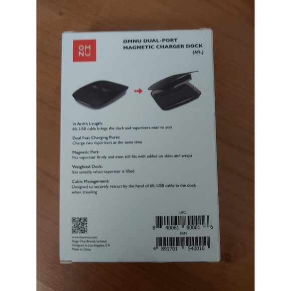 omnu dual-port magnetic charger dock with 6ft USB cable - Picture 2 of 2